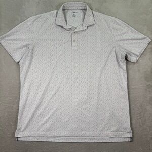 Johnnie-O Mens XL Polo Shirt Golf Quick Dry Circle Polka Dot Print Short Sleeve